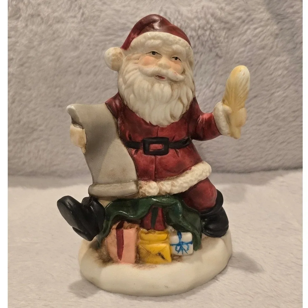 Vintage UCCC Santa Claus Figurine Father Christmas with List and Quill Taiwan